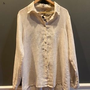 Women's Linen Button-Down Shirt Size XL, New Condition